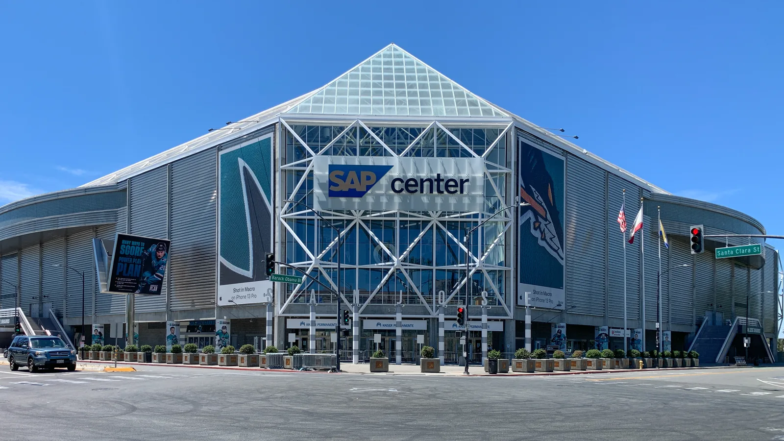Front exterior of SAP Center in San Jose