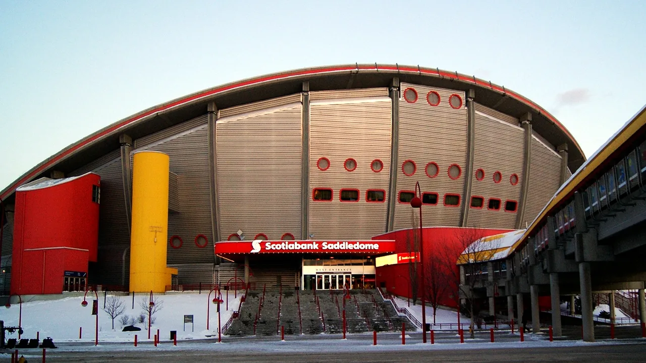 West entrance of Scotiabank Saddledome in Calgary